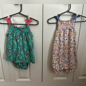 Lot of 2 Carters Baby Girls 18M Floral Jumpers